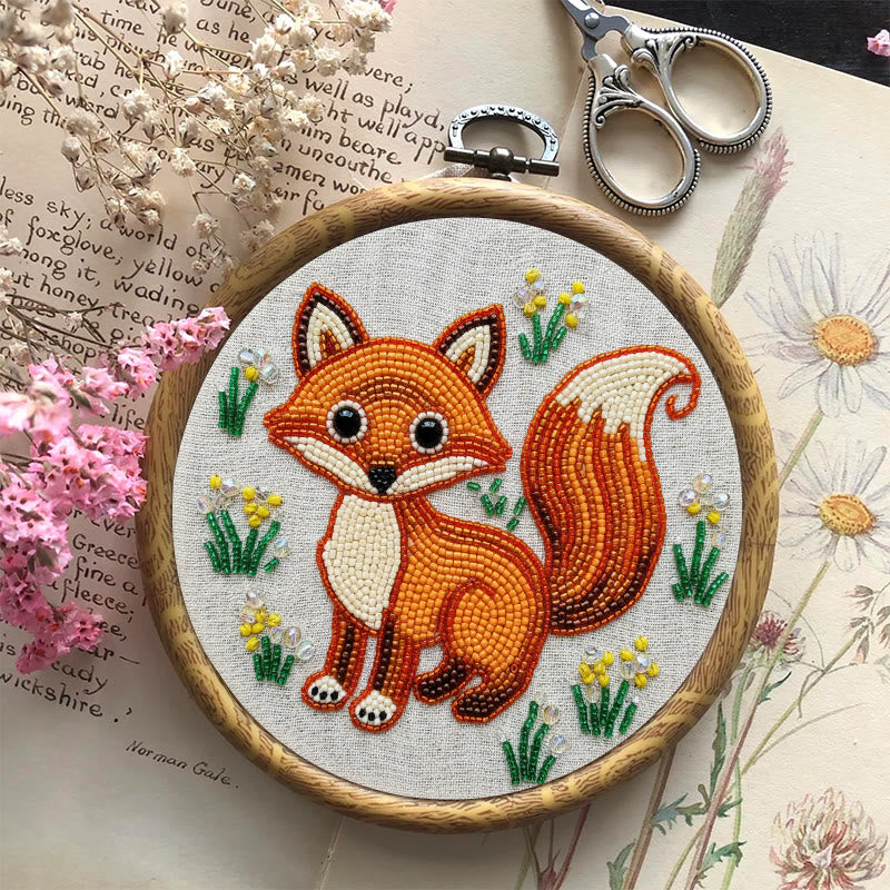 Rubbyoo Bead Embroidery Kit - Little Fox | Diy Animal Handicraft | Unique Decorative Art - image 2