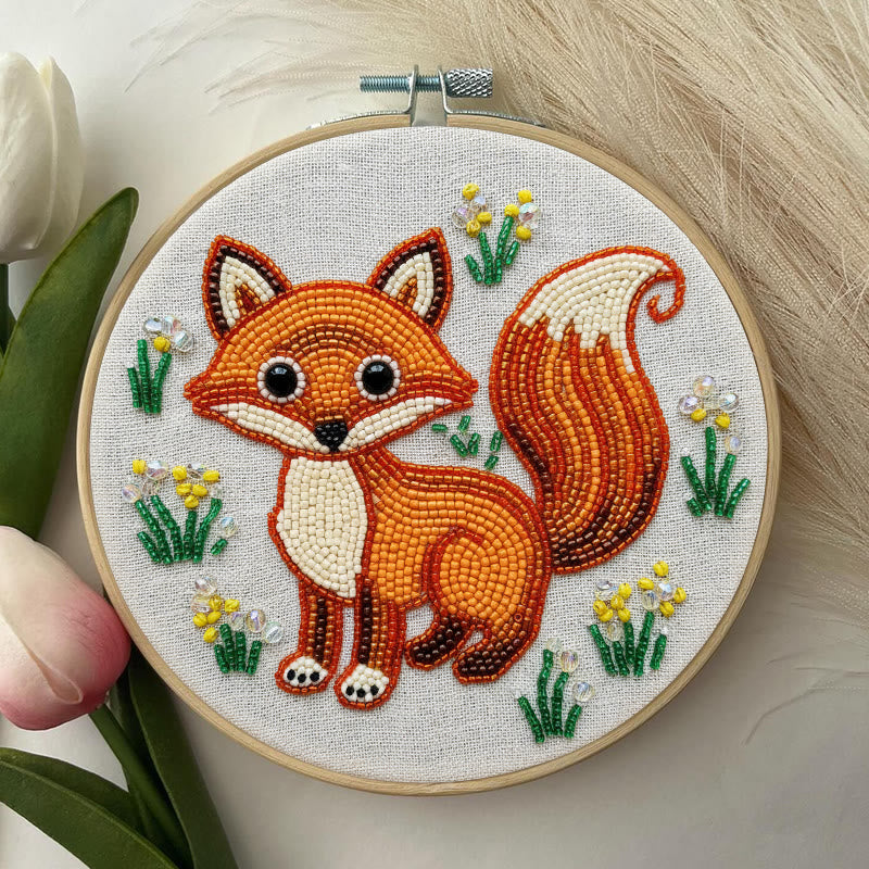 Rubbyoo Bead Embroidery Kit - Little Fox | Diy Animal Handicraft | Unique Decorative Art - image 5