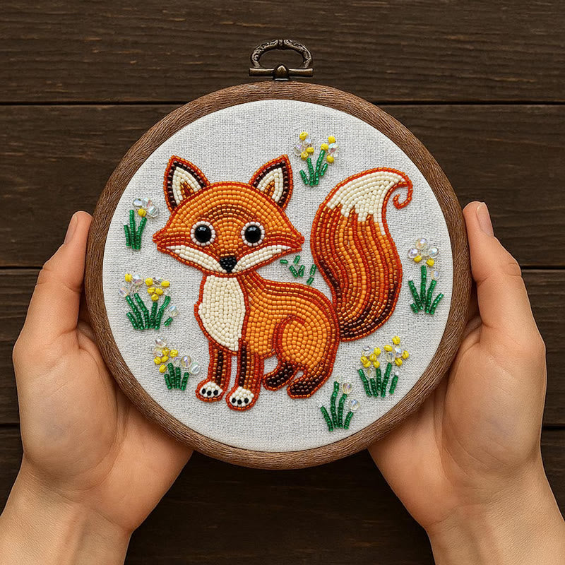 Rubbyoo Bead Embroidery Kit - Little Fox | Diy Animal Handicraft | Unique Decorative Art - image 6