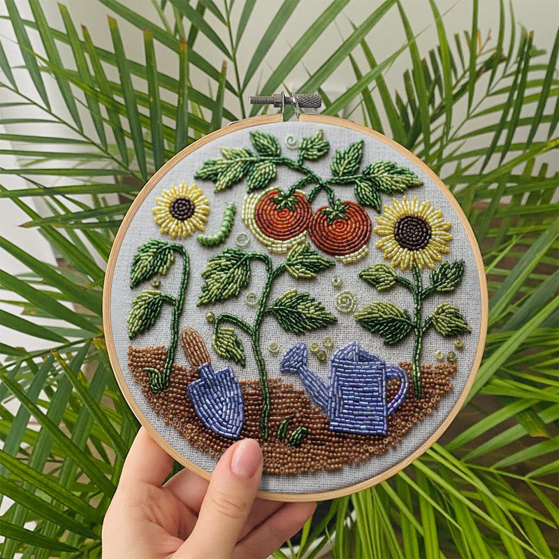 Rubbyoo Bead Embroidery Kit - Vibrant Garden | Diy Botanical Craft | Perfect For Room Ornament - image 7