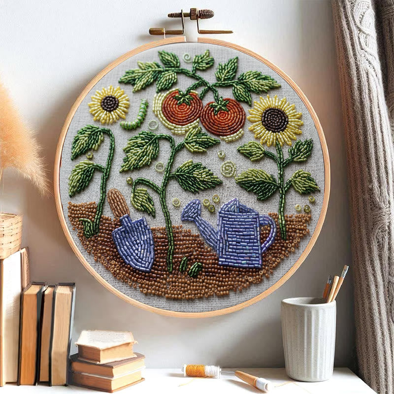 Rubbyoo Bead Embroidery Kit - Vibrant Garden | Diy Botanical Craft | Perfect For Room Ornament - image 5