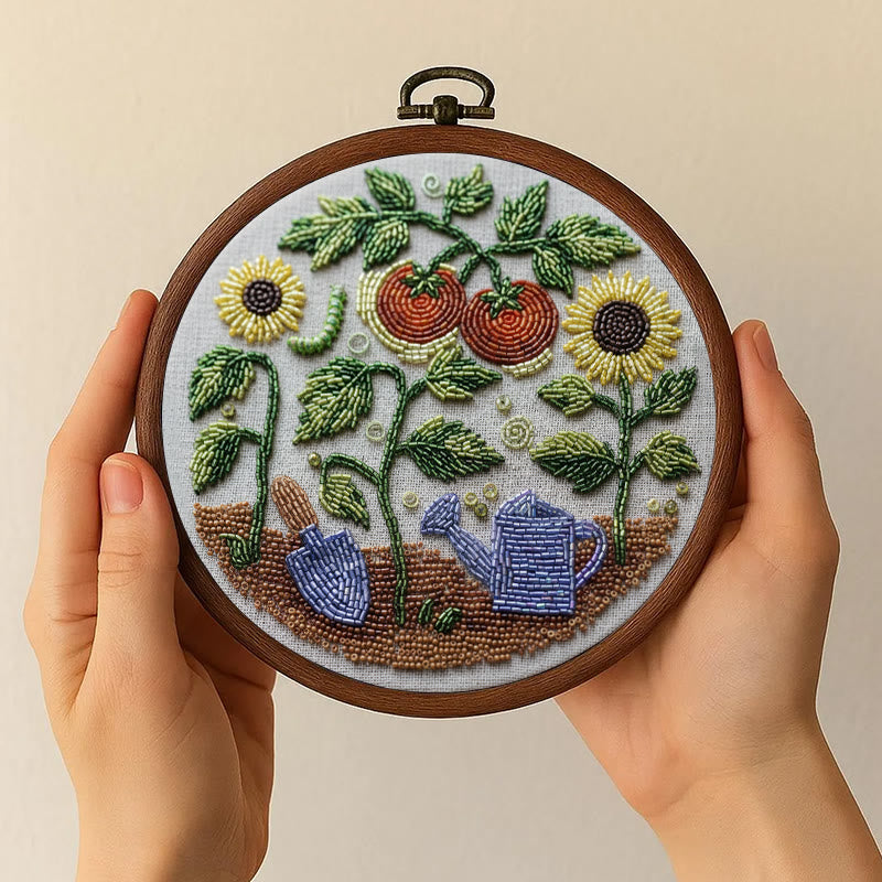 Rubbyoo Bead Embroidery Kit - Vibrant Garden | Diy Botanical Craft | Perfect For Room Ornament - image 6