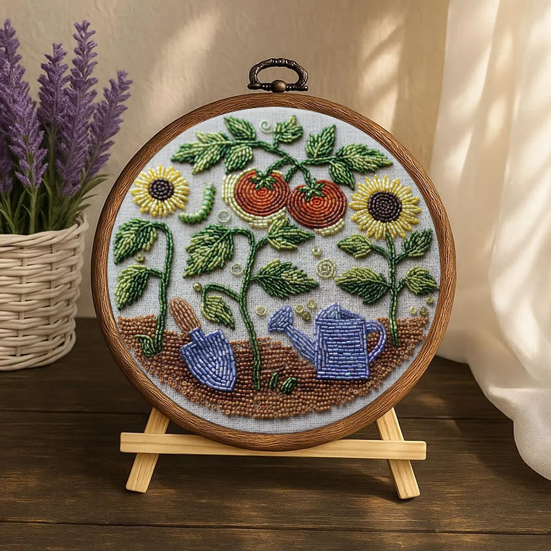 Rubbyoo Bead Embroidery Kit - Vibrant Garden | Diy Botanical Craft | Perfect For Room Ornament - image 9