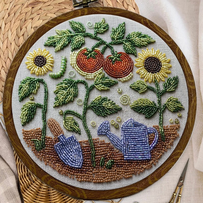 Rubbyoo Bead Embroidery Kit - Vibrant Garden | Diy Botanical Craft | Perfect For Room Ornament - image 3