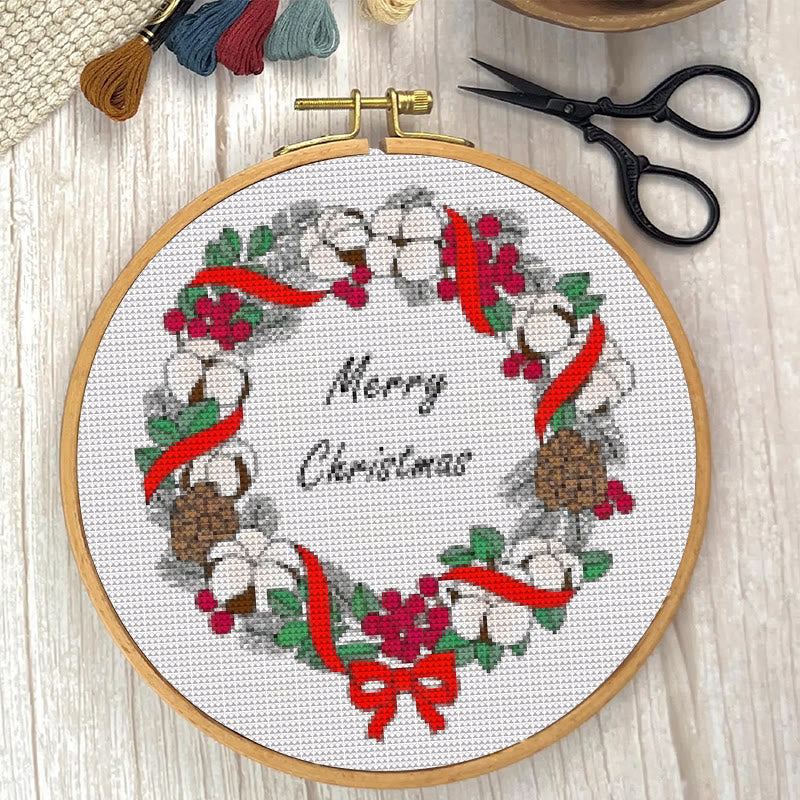  Cross Stitch Kit - Marry Christmas |  Diy Winter Holiday Craft | Easy Handmade Needlework - image 2