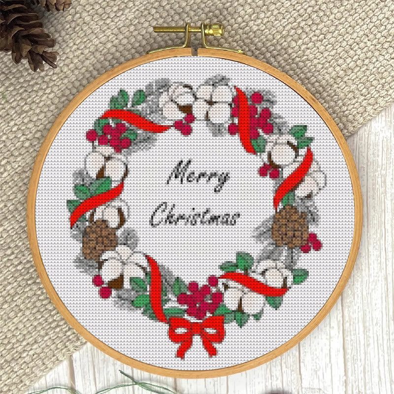  Cross Stitch Kit - Marry Christmas |  Diy Winter Holiday Craft | Easy Handmade Needlework - image 1