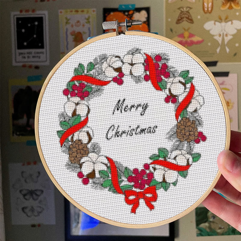  Cross Stitch Kit - Marry Christmas |  Diy Winter Holiday Craft | Easy Handmade Needlework - image 3