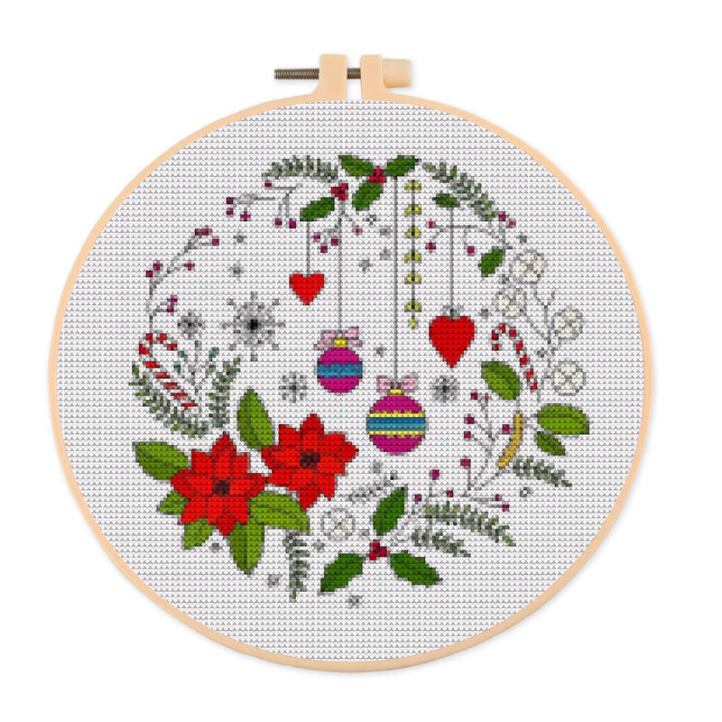  Cross Stitch Kit - Christmas Celebration | Handmade Christmas Ornament | Perfect For Beginner  - 20×20cm - image 0