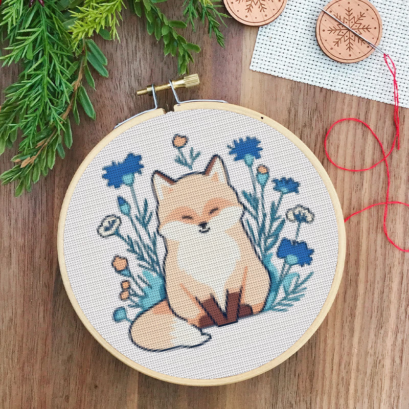  Cross Stitch Kit - Lovely Fox | Diy Animal Needlework | Perfect Craft For Decoration - image 2