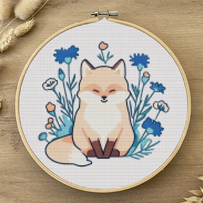  Cross Stitch Kit - Lovely Fox | Diy Animal Needlework | Perfect Craft For Decoration - image 1