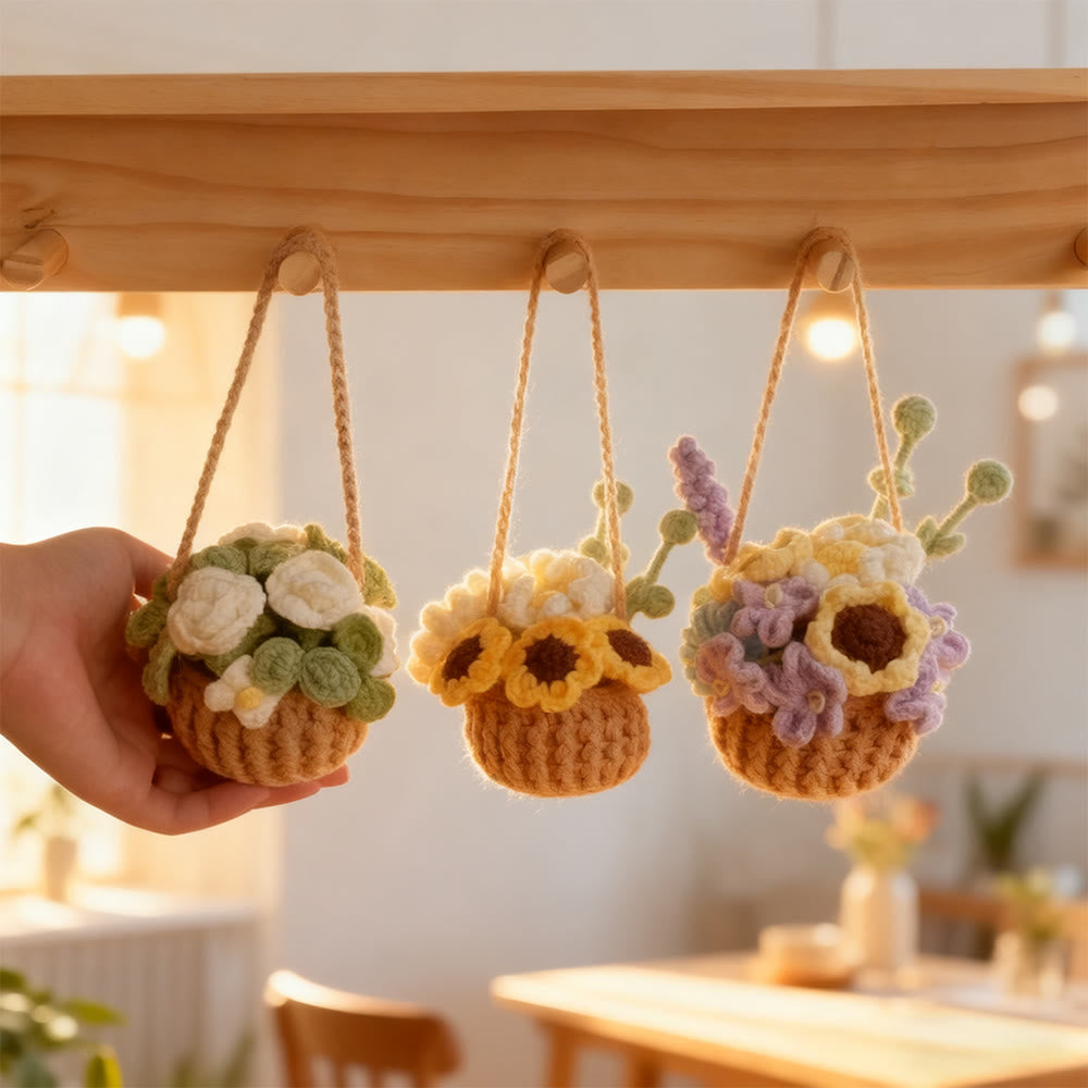 Diy Handmade Flower Pot Crochet Kit -  Flower Basket Hanging Craft | Nice For Garden Ornament  - image 0