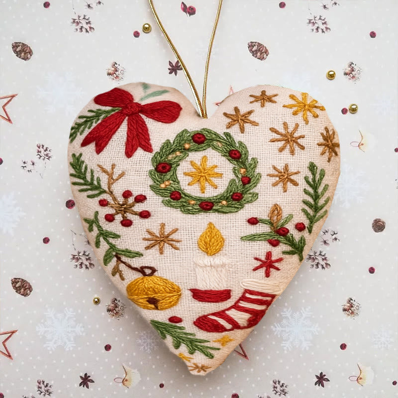 Rubbyoo Heart Embroidery Kit - Unique Handmade Art Craft | Christmas Hanging Ornaments  - Christmas Celebration  - image 7