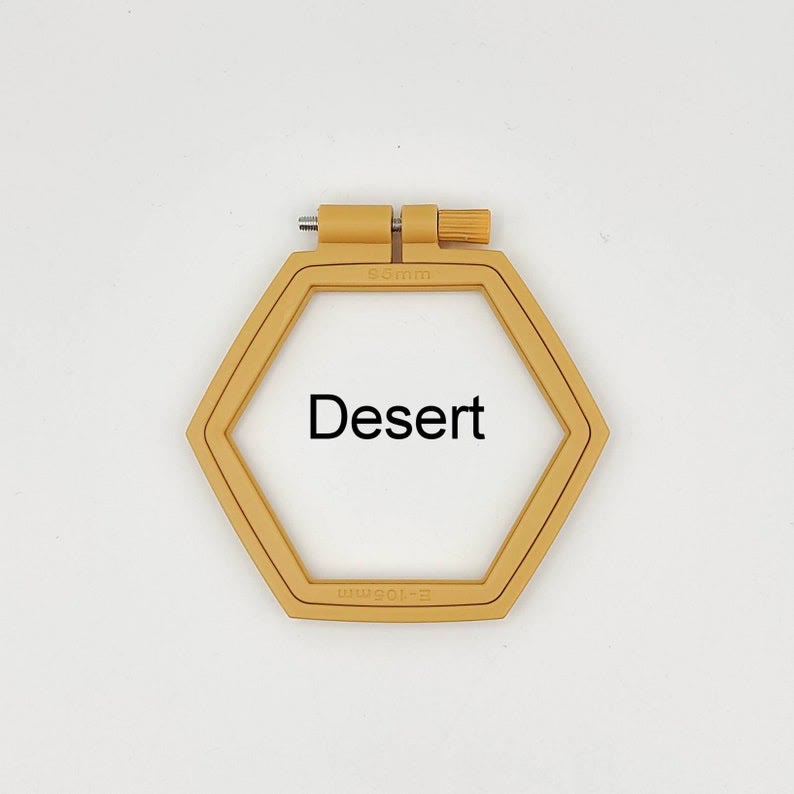 Small Hexagon Embroidery Plastic  Hoop - Colourful Stitch Frames | Perfect Frame For Stitchwork - Desert - 2pcs - image 8