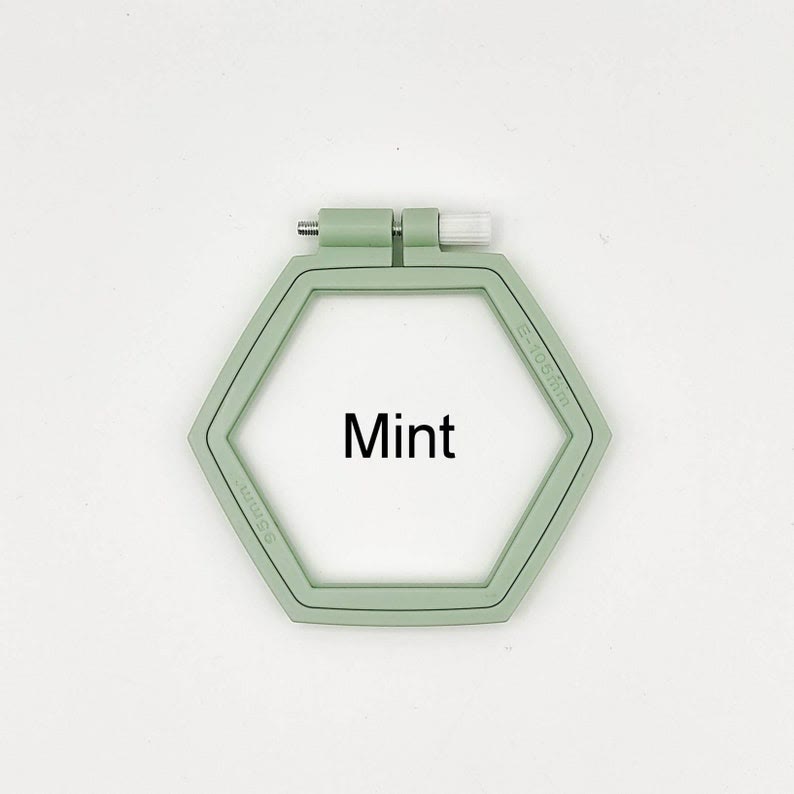 Small Hexagon Embroidery Plastic  Hoop - Colourful Stitch Frames | Perfect Frame For Stitchwork - Mint - 2pcs - image 10
