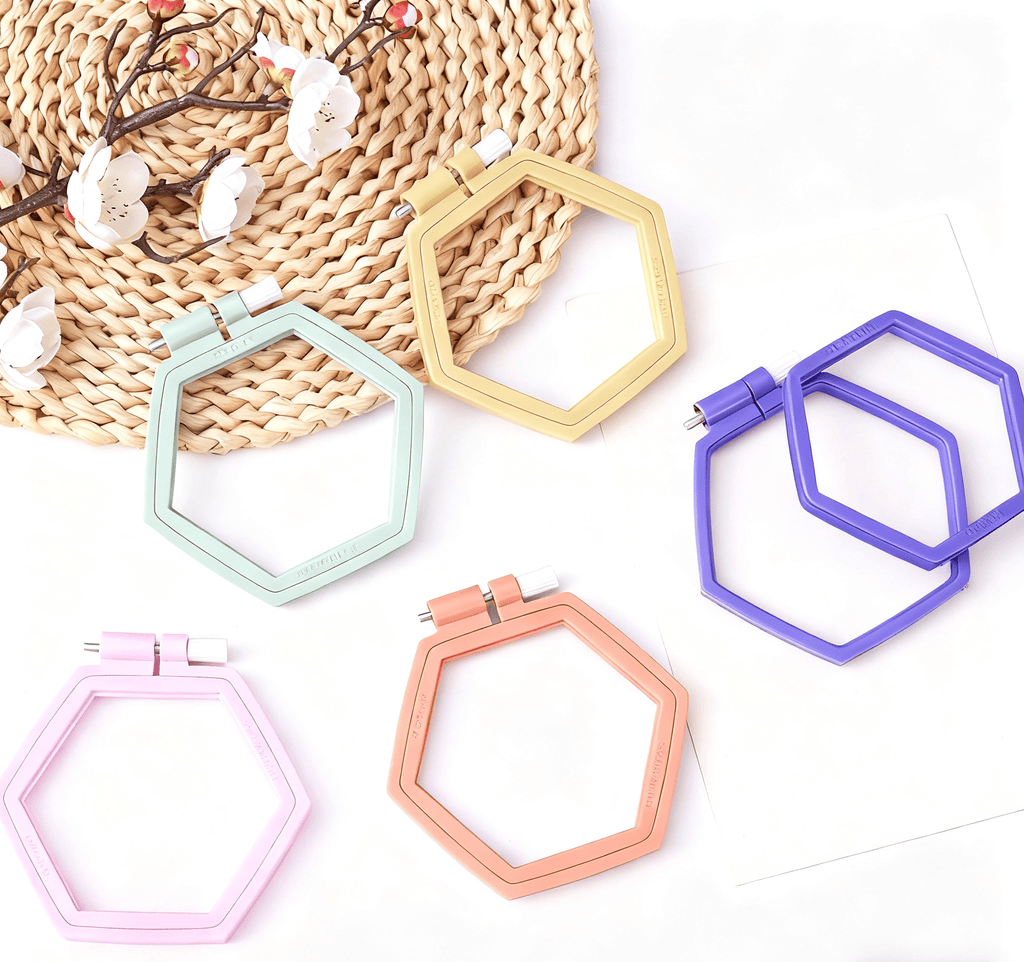 Small Hexagon Embroidery Plastic  Hoop - Colourful Stitch Frames | Perfect Frame For Stitchwork - image 2