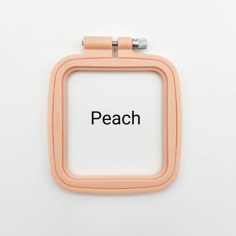 Small Square Embroidery Plastic Hoop - Diy Needle Artcraft Frame | Nice For Small Size Stitch Project  - Peach - 2pcs - image 5