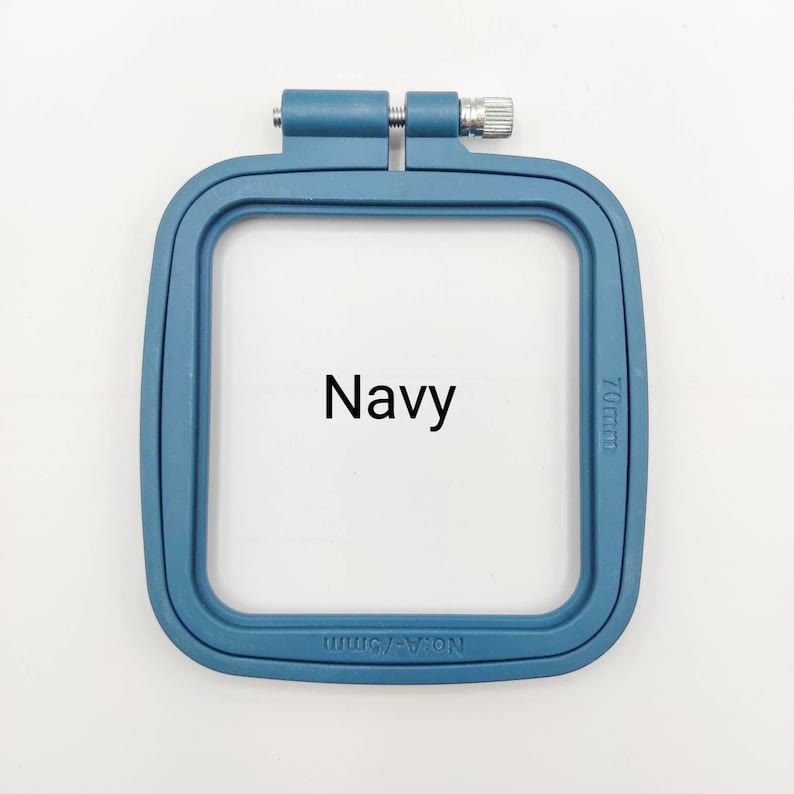 Small Square Embroidery Plastic Hoop - Diy Needle Artcraft Frame | Nice For Small Size Stitch Project  - Navy - 2pcs - image 6