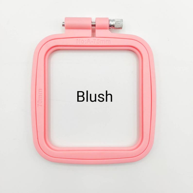 Small Square Embroidery Plastic Hoop - Diy Needle Artcraft Frame | Nice For Small Size Stitch Project  - Blush - 2pcs - image 7