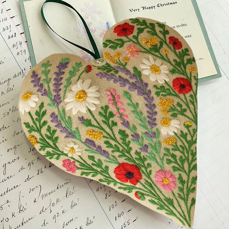 Rubbyoo Heart Embroidery Kit - Colourful Flower | Easy Handmade Floral Art | Perfect For Decoration - image 5