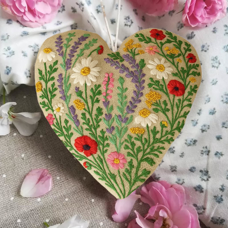 Rubbyoo Heart Embroidery Kit - Colourful Flower | Easy Handmade Floral Art | Perfect For Decoration - image 4