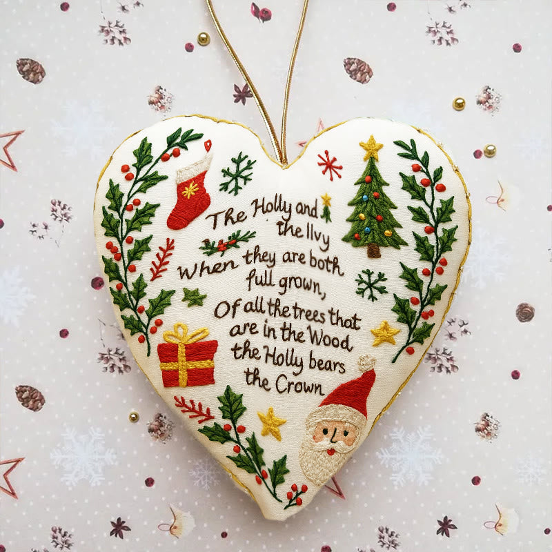 Rubbyoo Heart Embroidery Kit - Christmas Carol | Diy Christmas Ornament | Nice Gift For Friend - image 2