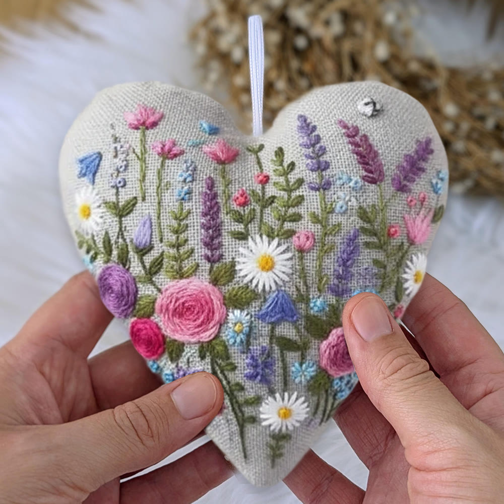 Rubbyoo Heart Embroidery Kit - Charming Flower | Unique Hanging Art | Perfect Handmade Craft For Her  - image 3