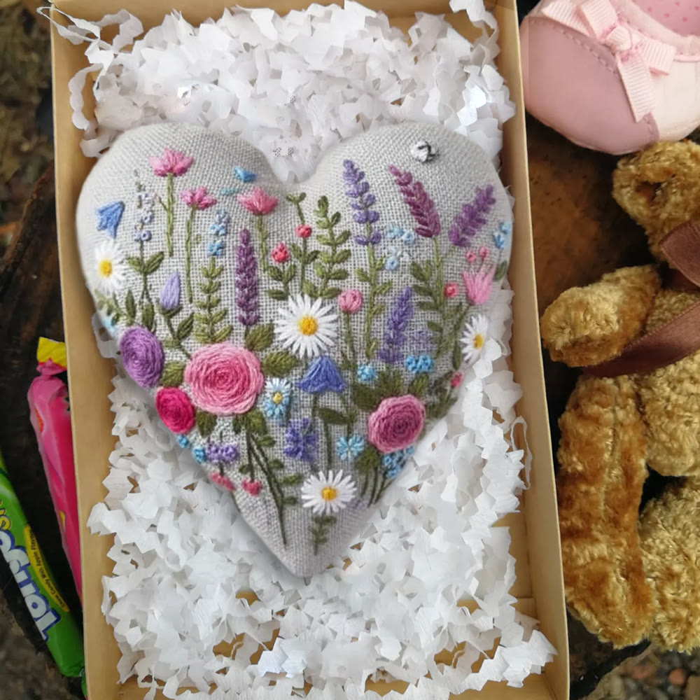 Rubbyoo Heart Embroidery Kit - Charming Flower | Unique Hanging Art | Perfect Handmade Craft For Her  - image 8