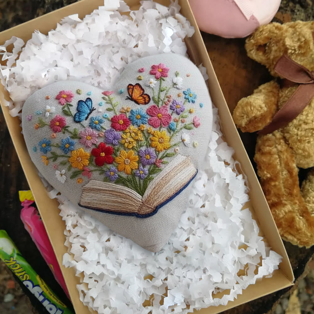 Rubbyoo Heart Embroidery Kit - Floral Book | Diy Stitch Art | Nice Gift For Book Lovers  - image 9