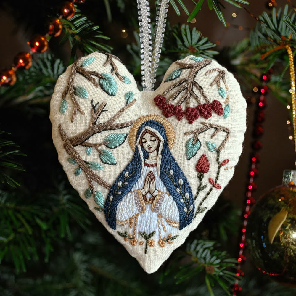 Rubbyoo Heart Embroidery Kit - Praying Woman | Handmade Catholic Craft | Diy Decorative Craft - 6 inches hoop kit - image 0