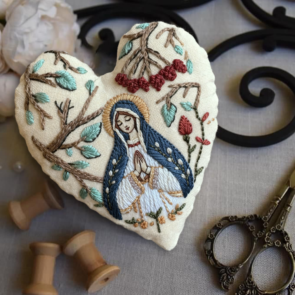 Rubbyoo Heart Embroidery Kit - Praying Woman | Handmade Catholic Craft | Diy Decorative Craft - image 5
