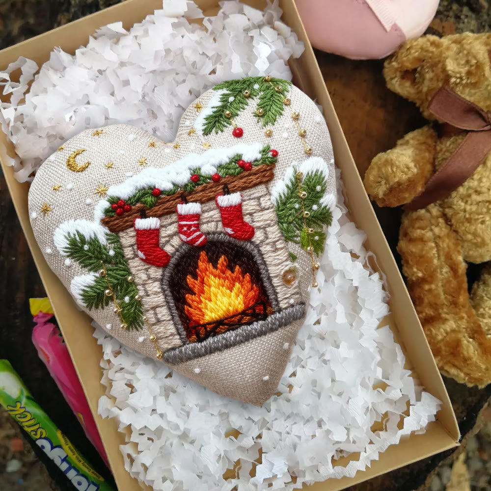 Rubbyoo Heart Embroidery Kit - Christmas Mantelpiece | Diy Christmas Tree Decor | Personalized Handmade Art - image 3