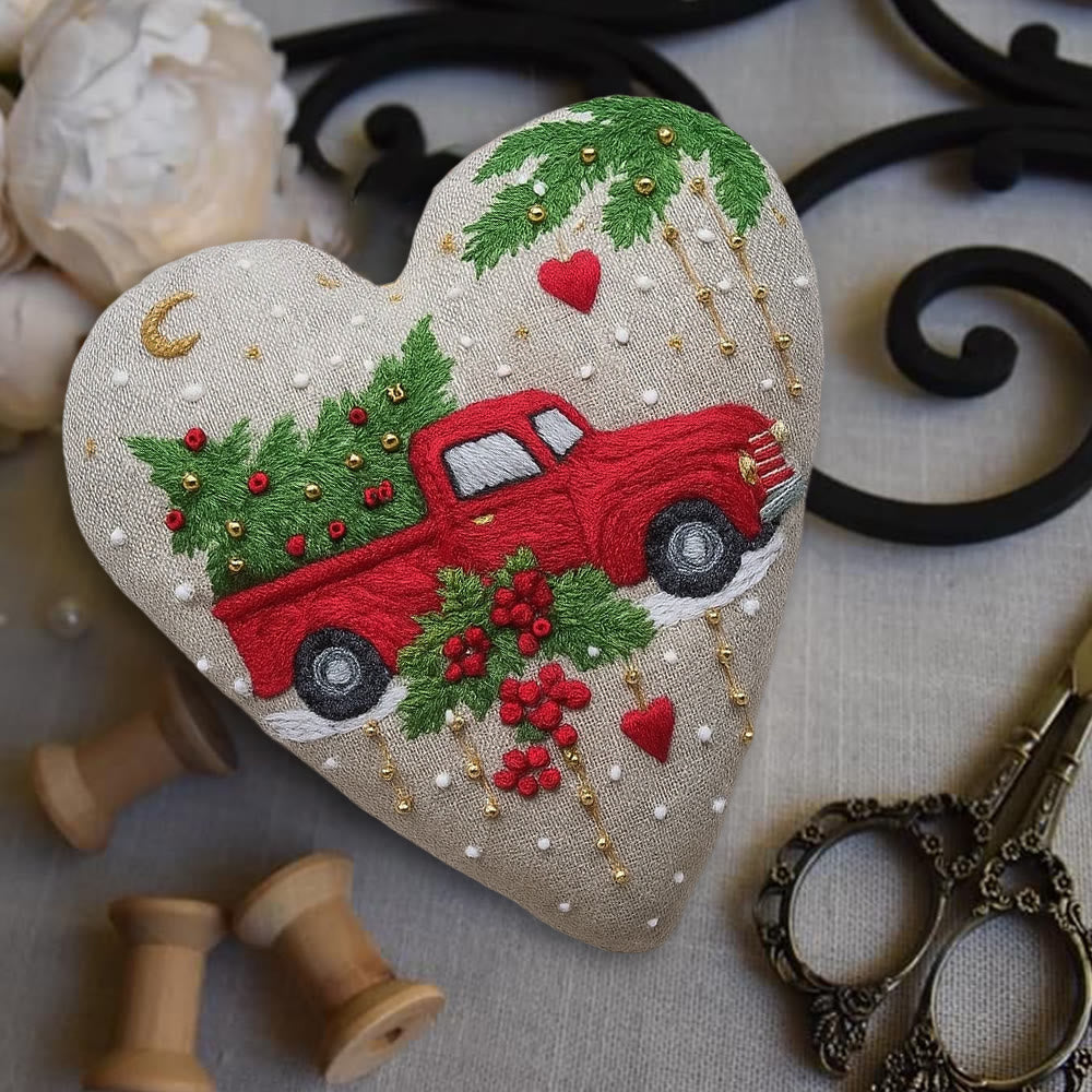 Rubbyoo Heart Embroidery Kit - Christmas Truck | Diy Christmas Stitch | Perfect Handmade Gift  - image 6