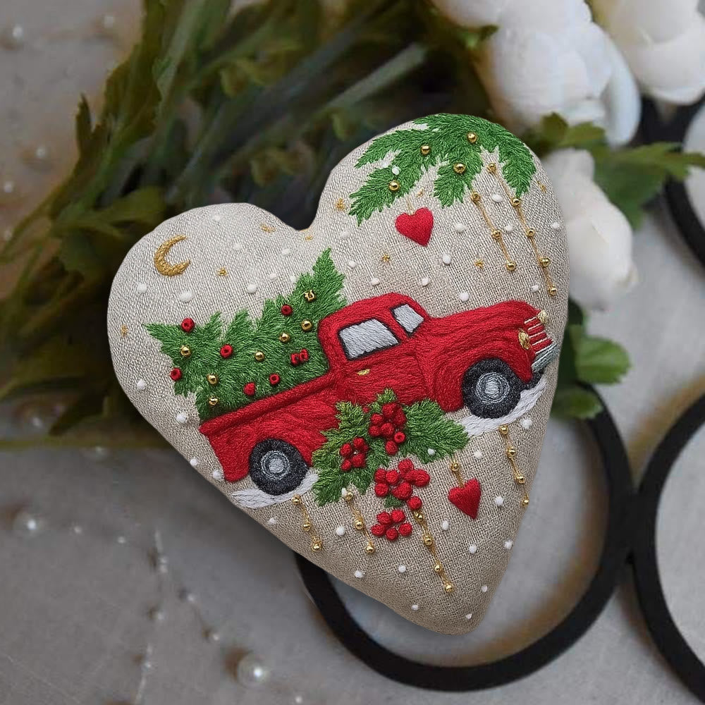 Rubbyoo Heart Embroidery Kit - Christmas Truck | Diy Christmas Stitch | Perfect Handmade Gift  - image 5