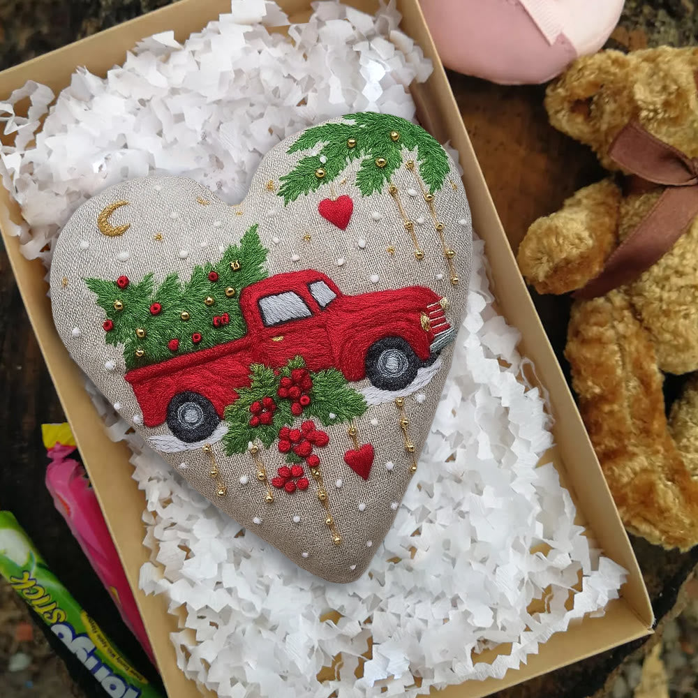 Rubbyoo Heart Embroidery Kit - Christmas Truck | Diy Christmas Stitch | Perfect Handmade Gift  - image 9