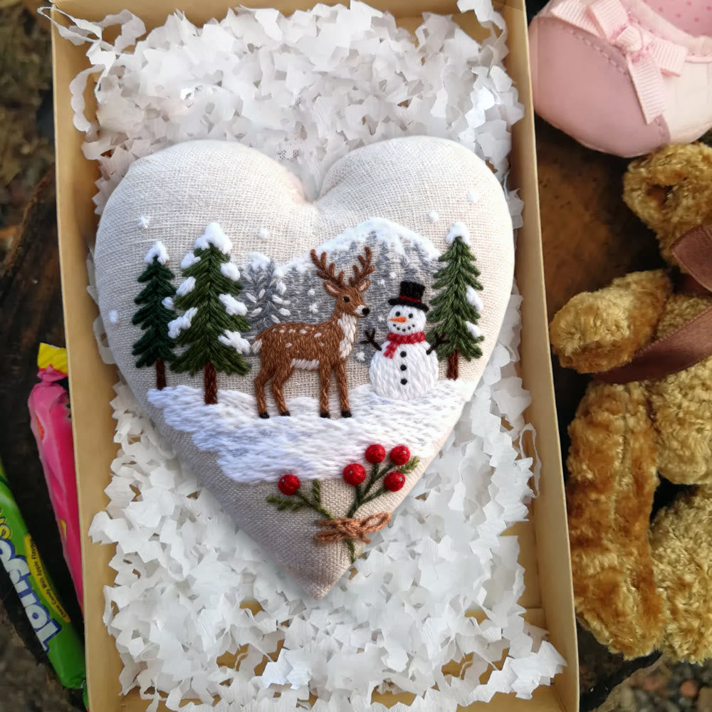 Rubbyoo Heart Embroidery Kit - Winter Forest | Christmas Snowy View | Handmade Needle Art  - image 4