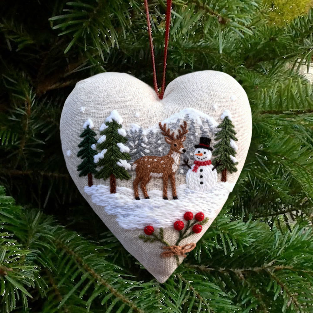 Rubbyoo Heart Embroidery Kit - Winter Forest | Christmas Snowy View | Handmade Needle Art  - image 1