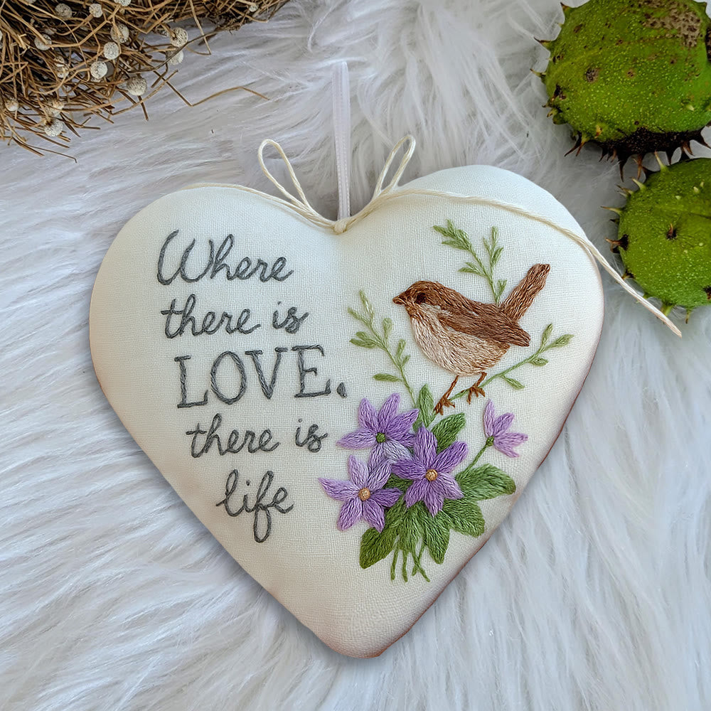 Rubbyoo Heart Embroidery Kit - Love Bird | Floral Animal Craft | Handmade Valentines Ornament  - image 8