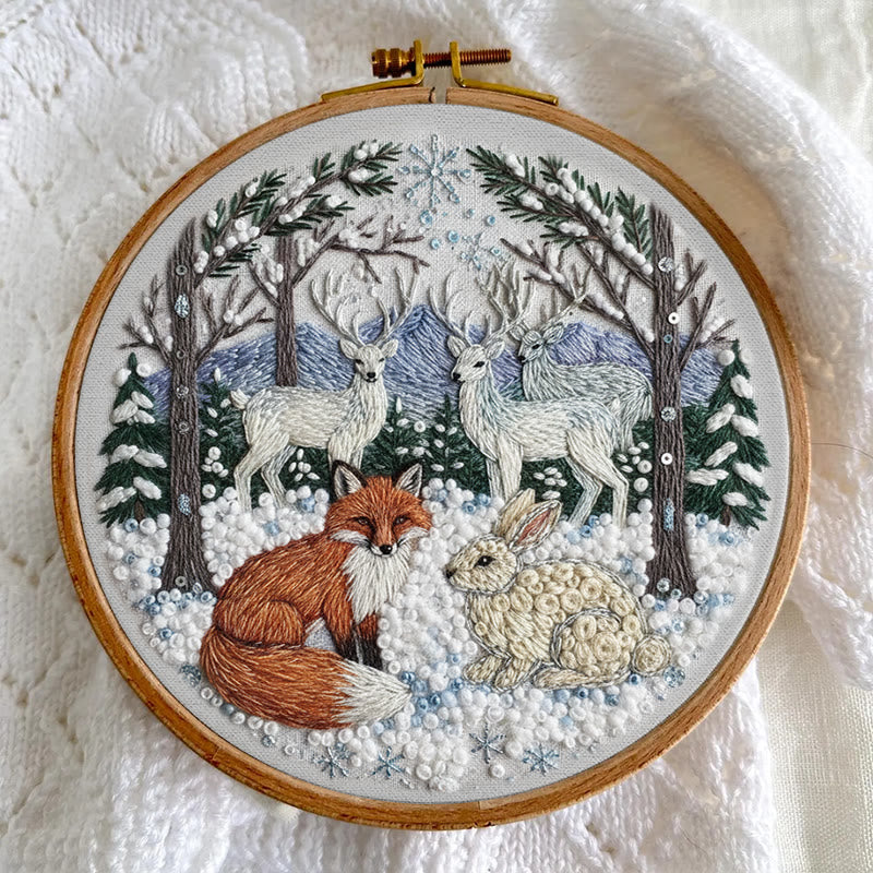 Rubbyoo Embroidery Kit - Winter Animal | Handmade Hoop Art | Perfect Gift For Animal Lover - image 6