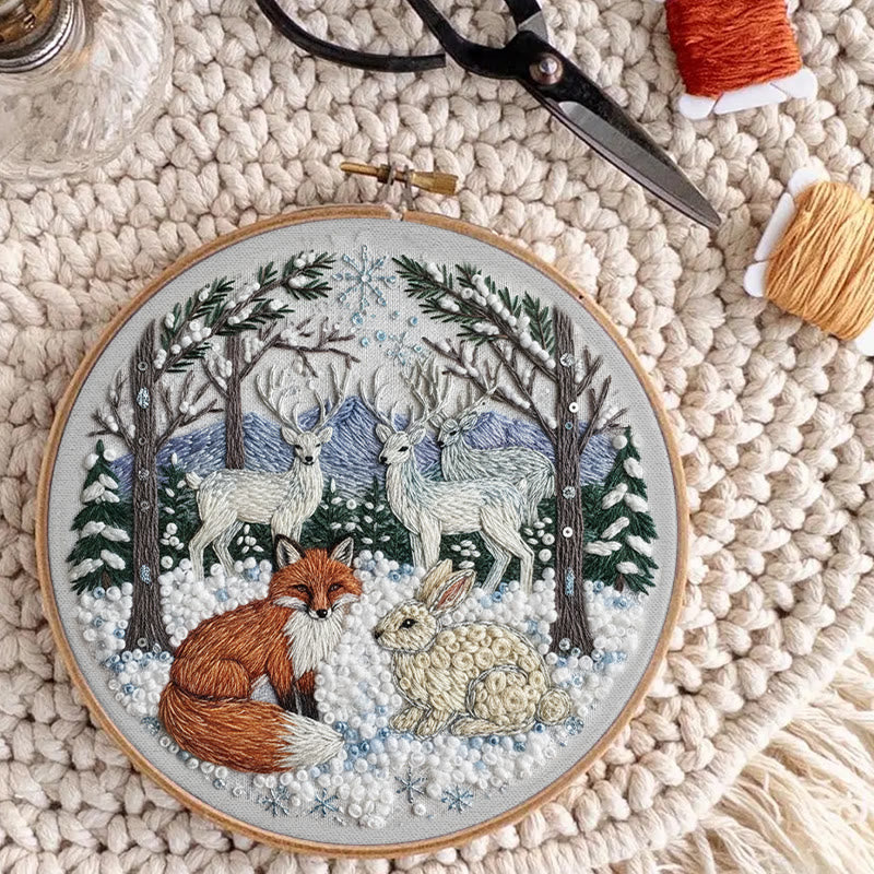 Rubbyoo Embroidery Kit - Winter Animal | Handmade Hoop Art | Perfect Gift For Animal Lover - image 8