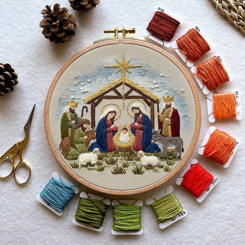 Rubbyoo Embroidery Kit - Christmas Nativity  | Diy Holiday Needlework | Decorative Handmade Craft - image 2