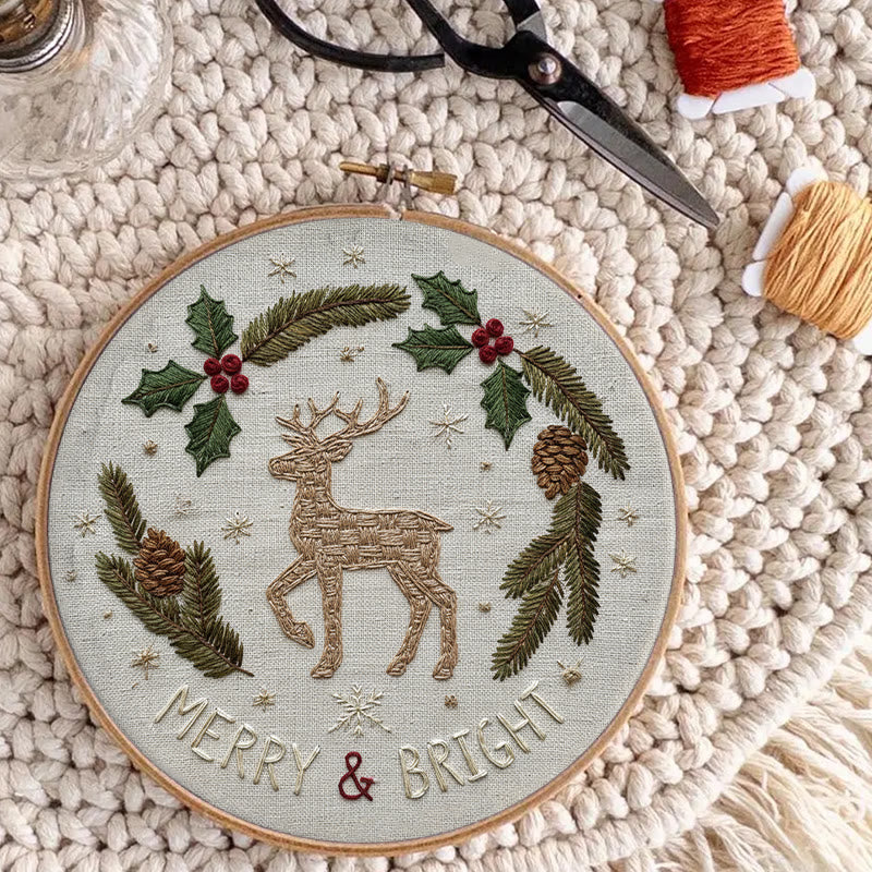 Rubbyoo Embroidery Kit - Holly Reindeer | Home Hanging Ornament | Needle Holiday Gift  - image 4