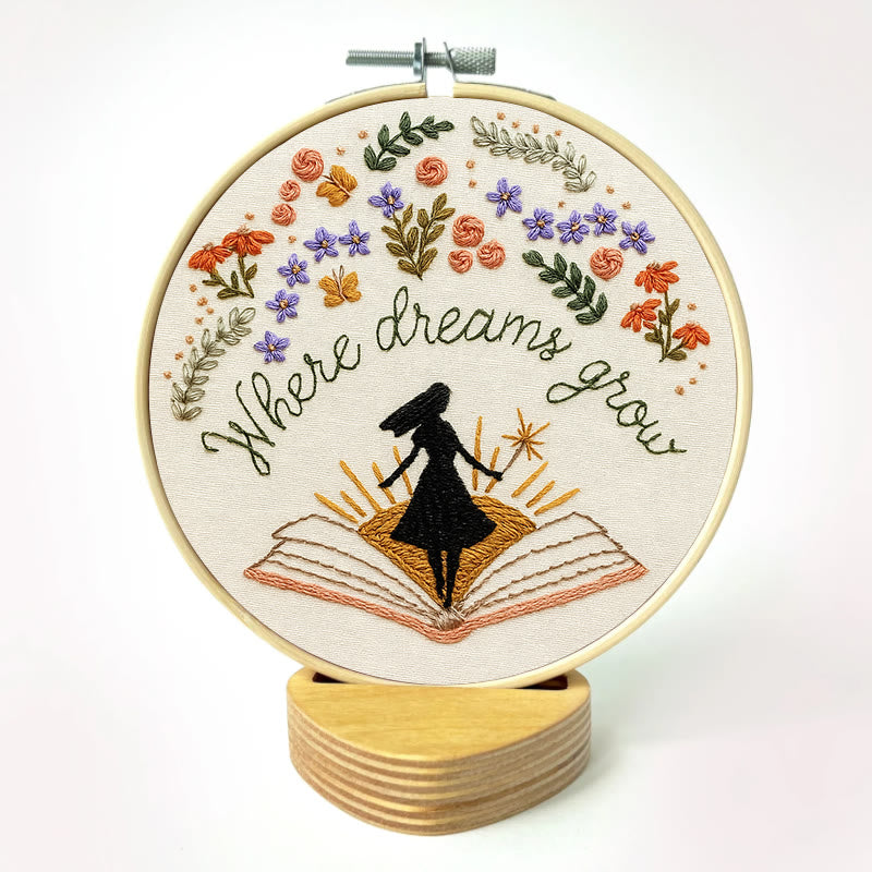 Rubbyoo Embroidery Kit - Charming Flowers With Book | Diy Desk Ornament  | Gift For Book Lovers - image 11