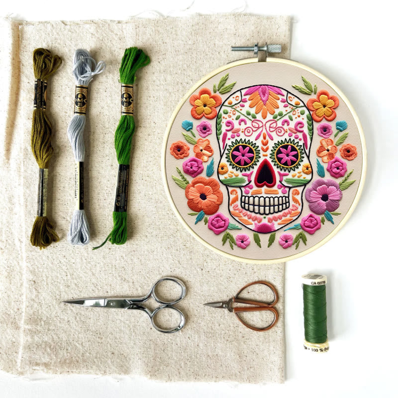 Rubbyoo Embroidery Kit - Floral Calavera | Beginner Needle Craft | Diy Stitching Art  - image 10