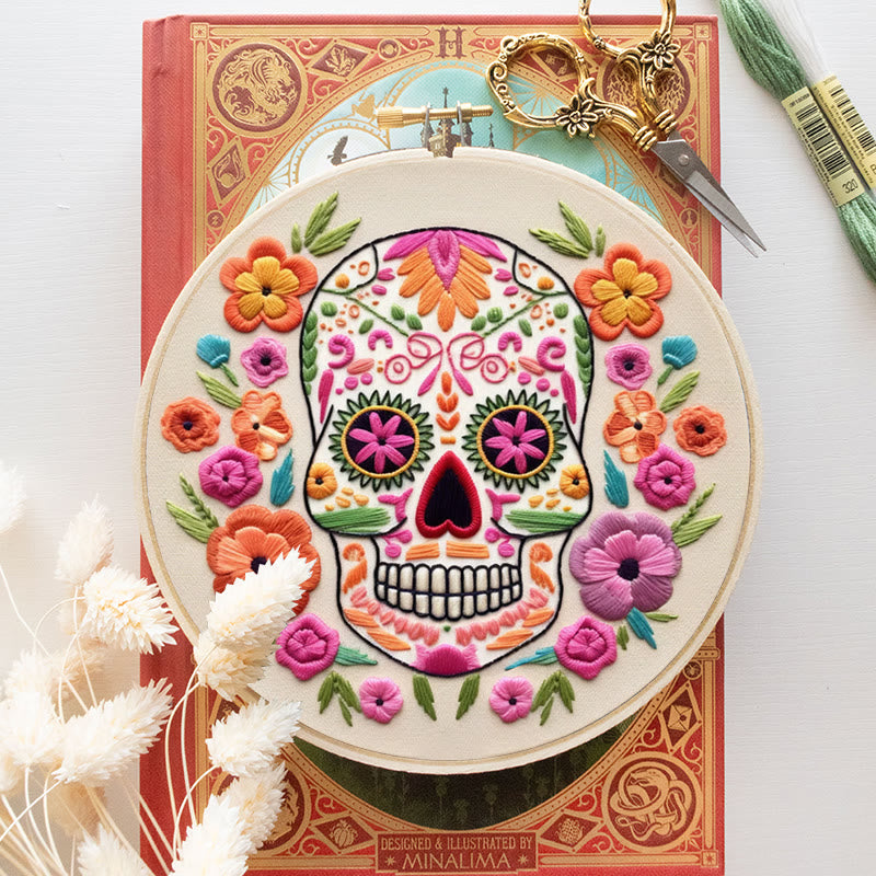 Rubbyoo Embroidery Kit - Floral Calavera | Beginner Needle Craft | Diy Stitching Art  - image 9