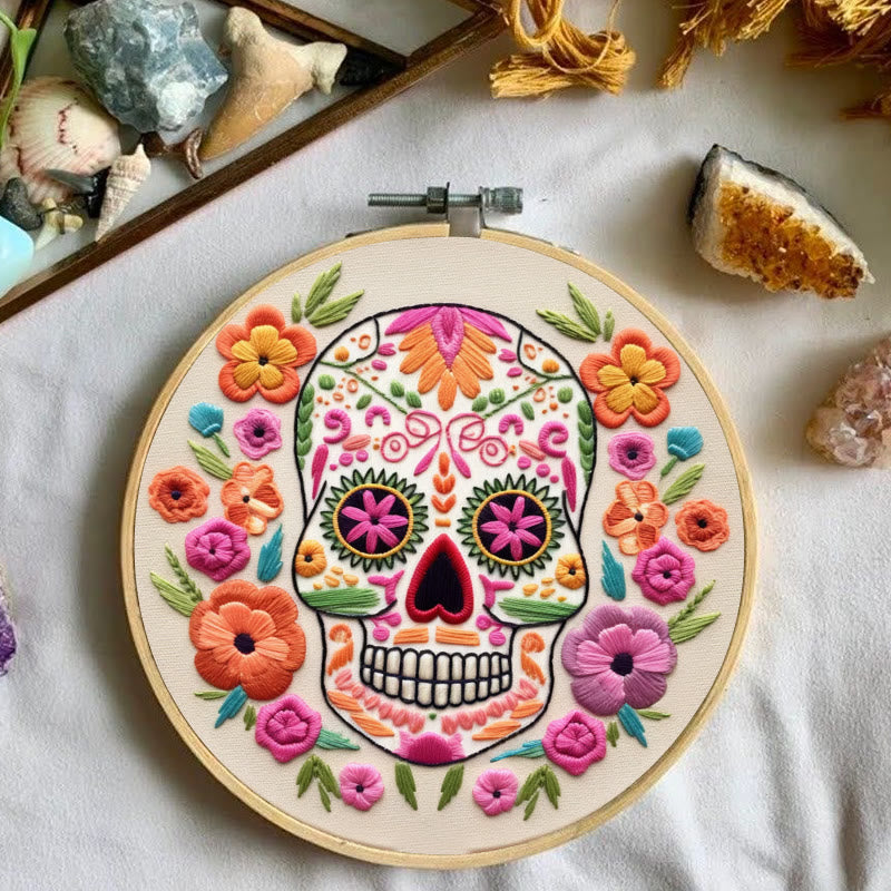 Rubbyoo Embroidery Kit - Floral Calavera | Beginner Needle Craft | Diy Stitching Art  - image 6