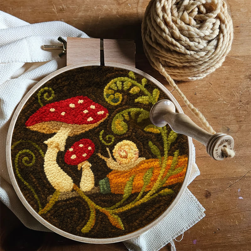 Cute Mushroom Punch Needle Kit - Wall Ornament Gift | Beginner Handmade Needlework - image 4