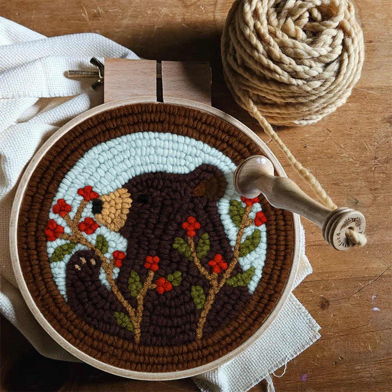 Brown Bear Punch Needle Kit - Adorable Animal Art | Handmade Gift For Decoration - image 5