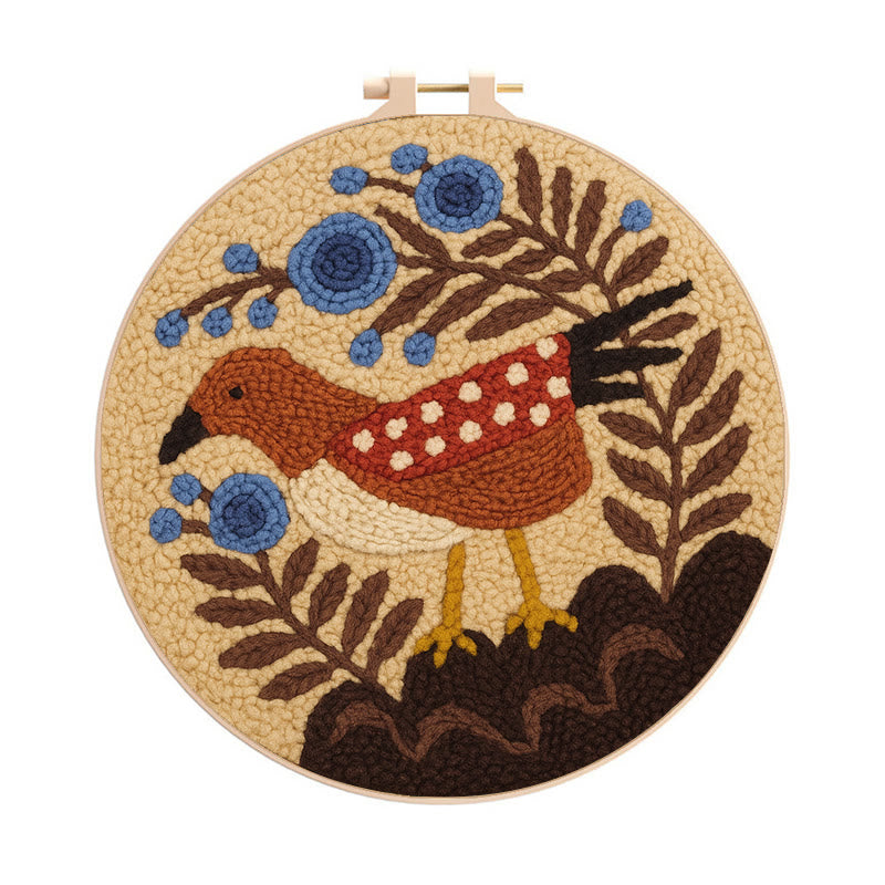 Little Turtledove Punch Needle Kit - Unique Bird Art | Perfect Craft For Beginner - 8 inch Hoop Kit - image 0