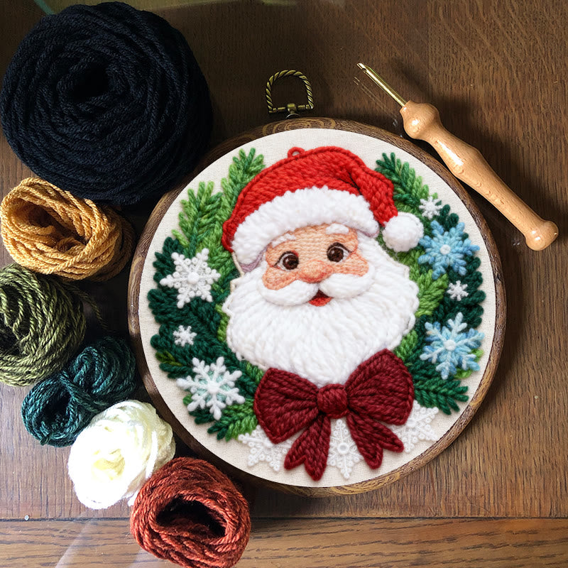 Happy Santa Claus Punch Needle Kit - Diy Beginner Handicraft | Christmas Tree Hanging Art - image 8