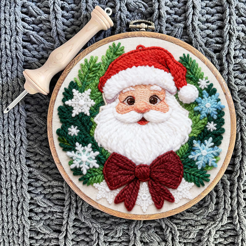 Happy Santa Claus Punch Needle Kit - Diy Beginner Handicraft | Christmas Tree Hanging Art - image 9